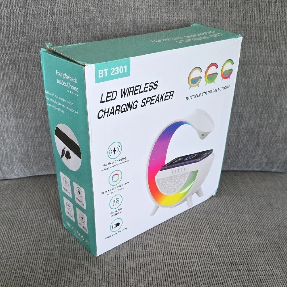 LED Wireless Charging Speaker with Color Selections Model BT 2301, New